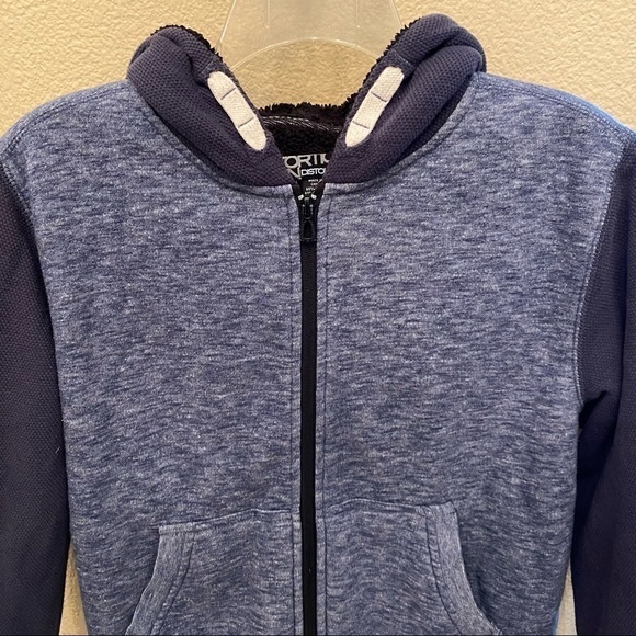 DISTORTION Boys Blue Hoodie Jacket Size Medium - Picture 3 of 9